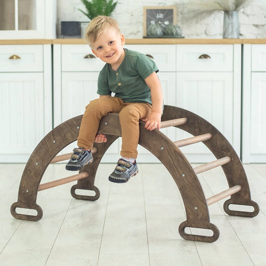 Climbing Arch & Rocker Balance - Montessori Climbers for Kids 1-7 Y.o. – Chocolate