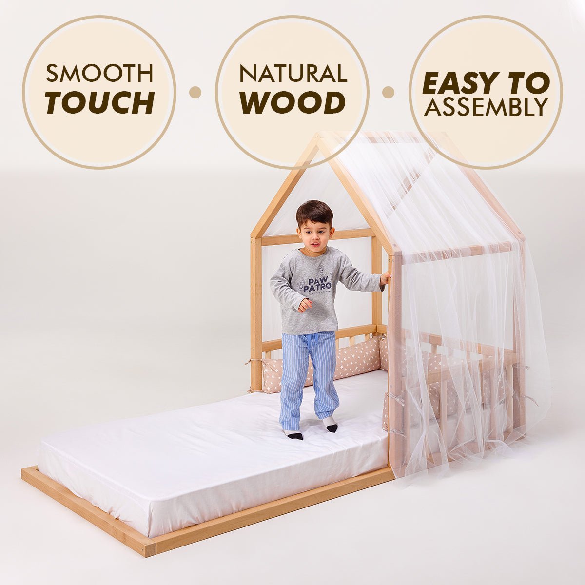 Small House Bed for Kids and Toddlers From 2 Y.O. (US Twin-Size)